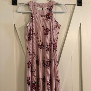 Dress with stripes and flowers